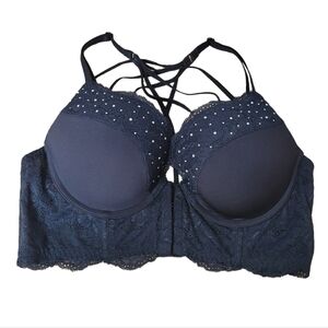 LA Senza Corset Style Front Closure Strapy Bra